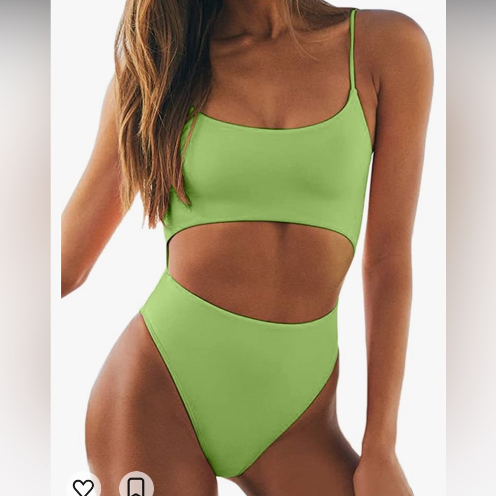 Green one piece bathing suit